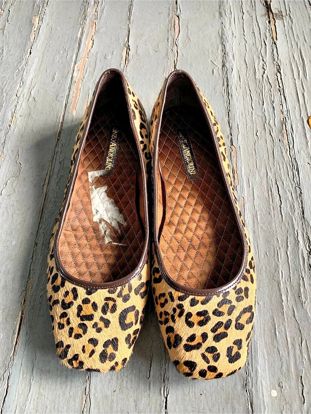 Enzo Angiolini Leopard Print Flats Brown & Black Size 8 Like New!!